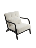 Home Nature Wohnkonzept Lounge-Sessel aus Teddyplüsch mit Kissen in Weiß & Rotbraun 75x65x74 cm