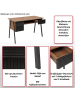 MCW Schreibtisch O40 78x120x60cm, Walnuss-Optik