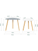 SoBuy Beistelltisch in Hellgrau - (B)55 x (H)45 x (T)53cm & (B)40 x (H)40 x (T)38cm