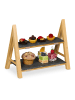 relaxdays Etagere in Natur/ Grau - (B)32 x (H)27 x (T)17 cm