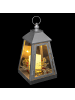 Atmosphera Créateur d'intérieur Metalllaterne mit LED-Kerze in Weiß, 32 x 17 cm
