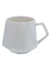Intirilife Kaffee Tee Tasse in Feinschliff Optik 350 ml Becher mit Henkel in 1x Weiß