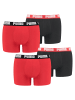 Puma Boxershorts PUMA BASIC BOXER 4P in 786 - Red / Black