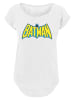 F4NT4STIC Long Cut T-Shirt DC Comics Superhelden Batman Crackle Logo in weiß