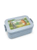 Mr. & Mrs. Panda Bentobox Hase Igel Design mit Spruch in Blau Pastell