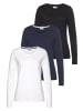 Eastwind Langarmshirt in schwarz-marine-weiß