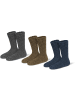 Polar Husky 3 Paar Thermo-Socken in Anthrazit/Braun/Jeans