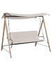 Beliani Gartenschaukel BONAGIA in Beige/Grau/Braun - (W) 194 x (H) 172 x (L) 136 cm