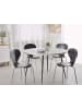 Beliani Esszimmertisch ODEON in Weiß/Schwarz - (W) 120 x (H) 76 x (L) 120 cm