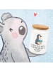 Mr. & Mrs. Panda Vorratsdose Pinguin Buch mit Spruch in Weiß