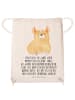 Mr. & Mrs. Panda Jutebeutel Corgie mit Spruch in Creme