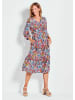 GOLDNER Kurzgröße:  Midikleid mit Allover-Print und  V-Ausschnitt in bunt / gemustert