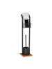 relaxdays WC-Garnitur in Schwarz/Braun - (B)18,5 x (H)78 x (T)18,5 cm