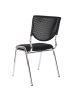 MCW Besucherstuhl T401 stapelbar, Sitz schwarz, Füße chrom