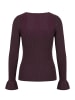 Zero  Feinstrickpullover mit Rüschen in Chocolate Plum