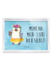 Mr. & Mrs. Panda Kunststoffrahmen Pinguin Kokosnuss mit Spruch in Eisblau