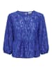 JACQUELINE de YONG Elegante 3/4 ASrm Bluse Mesh Blumen Shirt JDYKING in Blau-2