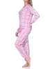 NORMANN Fleece Schlafanzug langarm Bündchen chilige optik in pink1