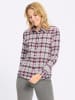 Sieh an! Flanell-Bluse in ecru-aubergine-kariert