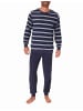 NORMANN Frottee Pyjama Schlafanzug Bündchen - 70668 in blau