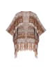 VIRITA Women Poncho in Kamel Mehrfarbig