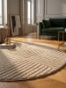 KADIMA DESIGN Hochflorteppich 3D Bögen Boho Waschbar Wohnzimmer in Beige