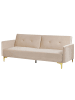 Beliani 3-Sitzer Sofa LUCAN in Beige/Gold - (W) 190 x (H) 75 x (L) 90 cm