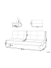 Beliani 3-Sitzer Sofa FROYA in Schwarz/Braun - (W) 183 x (H) 80 x (L) 80 cm