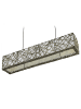home24 home24 3-flammige Pendelleuchte aus Leinen, Rattan & Eisen in Braun, 100 x 20 x 120 cm in Braun