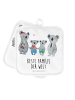 Mr. & Mrs. Panda Topfhalter Koala Familie zwei mit Spruch in Weiß
