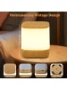 ZMH Tischleuchte LED in beige holz 1800 mAh Akku Touch Dimmbar USB Timer