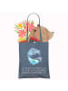 Mr. & Mrs. Panda Schultertasche Walfisch Thunfisch mit Spruch in Indigo Blue