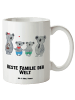 Mr. & Mrs. Panda Steinguttasse Koala Familie zwei mit Spruch in Weiß