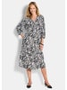 GOLDNER Viskosekleid mit floralem Muster in weiß / schwarz / gemustert