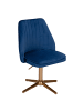 FineBuy Bürostuhl in Blau / Samt / 46x47x100