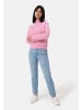 CASH-MERE.CH Brushed Pullover mit kurzem Stehkragen in Hell Pink