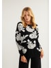 Albee Women Pullover Mit Perlen in Schwarz Weiss