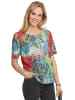 GOLDNER Kurzgröße:  Farbbrillante Druckbluse mit liebevollen Details in bunt / getupft