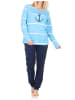 NORMANN Langarm Pyjama Schlafanzug Maritimer Look - 84867 in hellblau