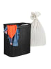 relaxdays Wäschekorb in Schwarz - (B)52 x (H)60 x (T)32 cm