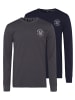 H.I.S. Langarmshirt in anthrazit-meliert, marine