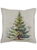 Chic Antique Kissenbezug AIX WEIHNACHTSBAUM Beige mit Tannenbaum Grün 50x50 cm