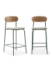 CALICOSY 2er-Set Barkrukken ADRIANA  in Aquamarin  - (W) 42  x (H) 66  x (L) 48  cm