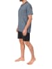 NORMANN Kurzarm Schlafanzug Shorty Pyjama print in blau