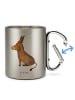 Mr. & Mrs. Panda karabiner tasse Esel ohne Spruch in Silber