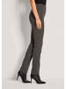 MADELEINE Bootcut-Hose mit Allover-Print in schwarz / cappuccino