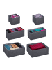 relaxdays 6-tlg. Schubladen Organizer Set in Grau