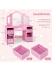 COSTWAY 2 in 1 Kinder Schminktisch in Rosa