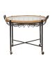 Mauro Ferretti Couchtisch aus Eisen, Holz und Glas, schwarz und braun, 70,5 x 65 x 57 cm