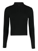 Hailys Dünner Feinstrick Pullover Half-Zip Stehkragen Sweater FLORA in Schwarz